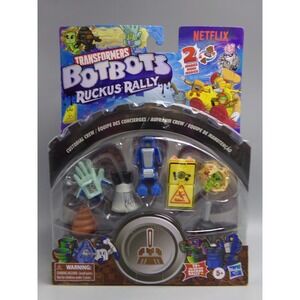Transformers Botbots Ruckus Rally Custodial Crew 5 Piece Figure Set Netflix NEW